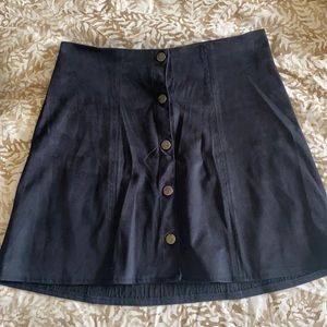 Black button up A line skirt